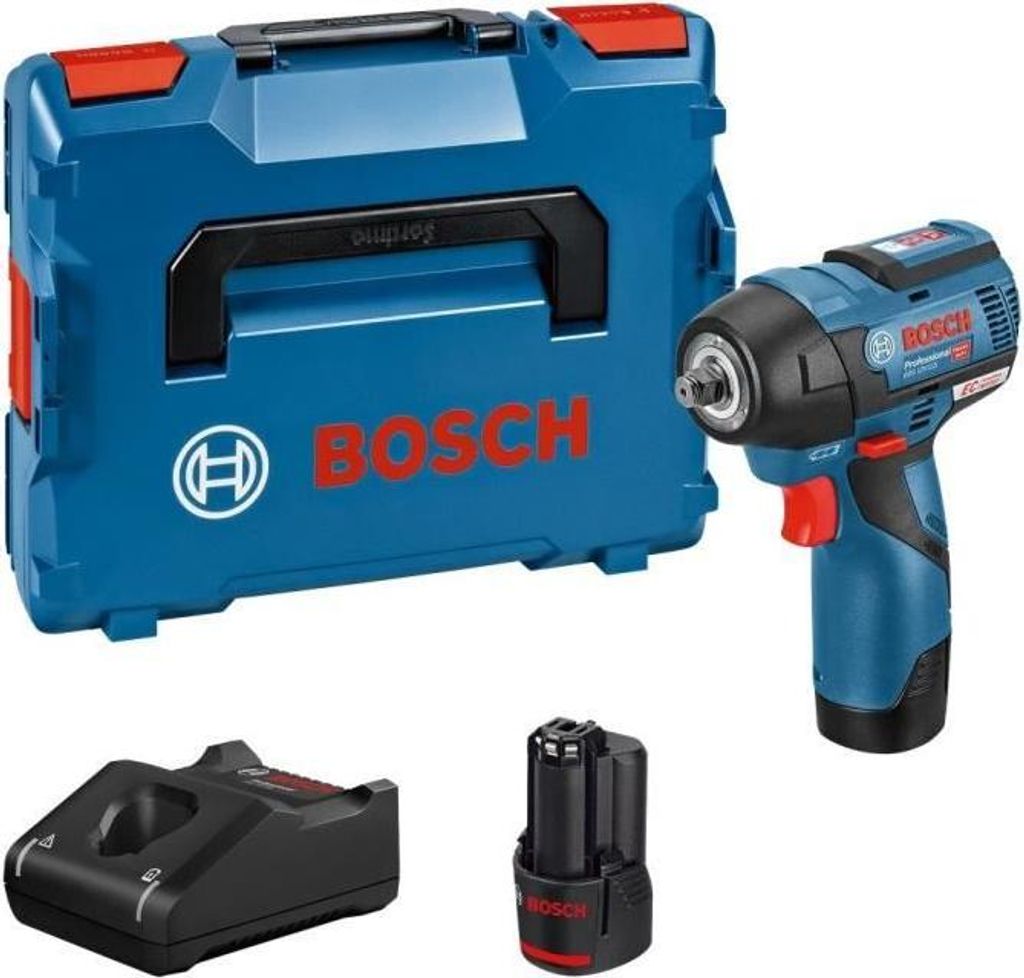 Bosch Professional GDS 12V-115 Schraubenschlüssel + 2 3,0 Ah Akkus + L-BOXX 06019E0103