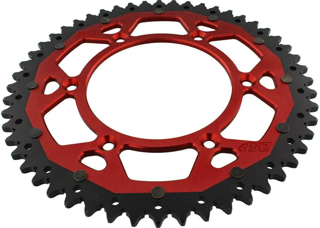 Pignon de Moto ZF 52 Dents 520 Rouge Noir pour Enduro et Motocross