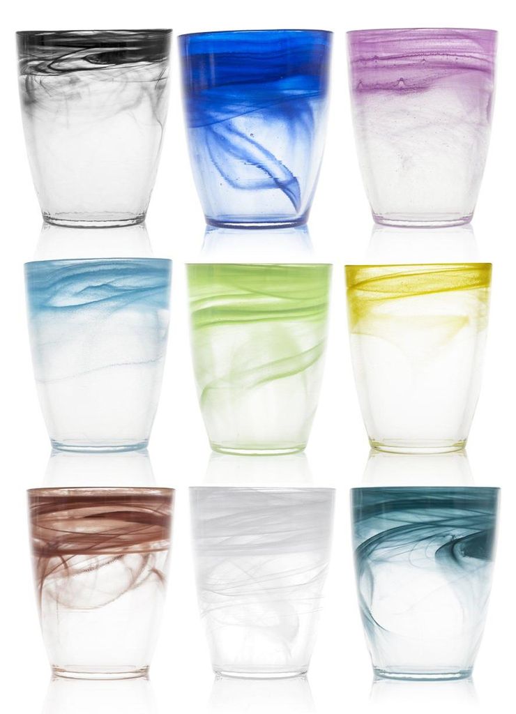 H&H 7627800 Gläser, Glas, mehrfarbig, 9 Einheiten Produktbild 