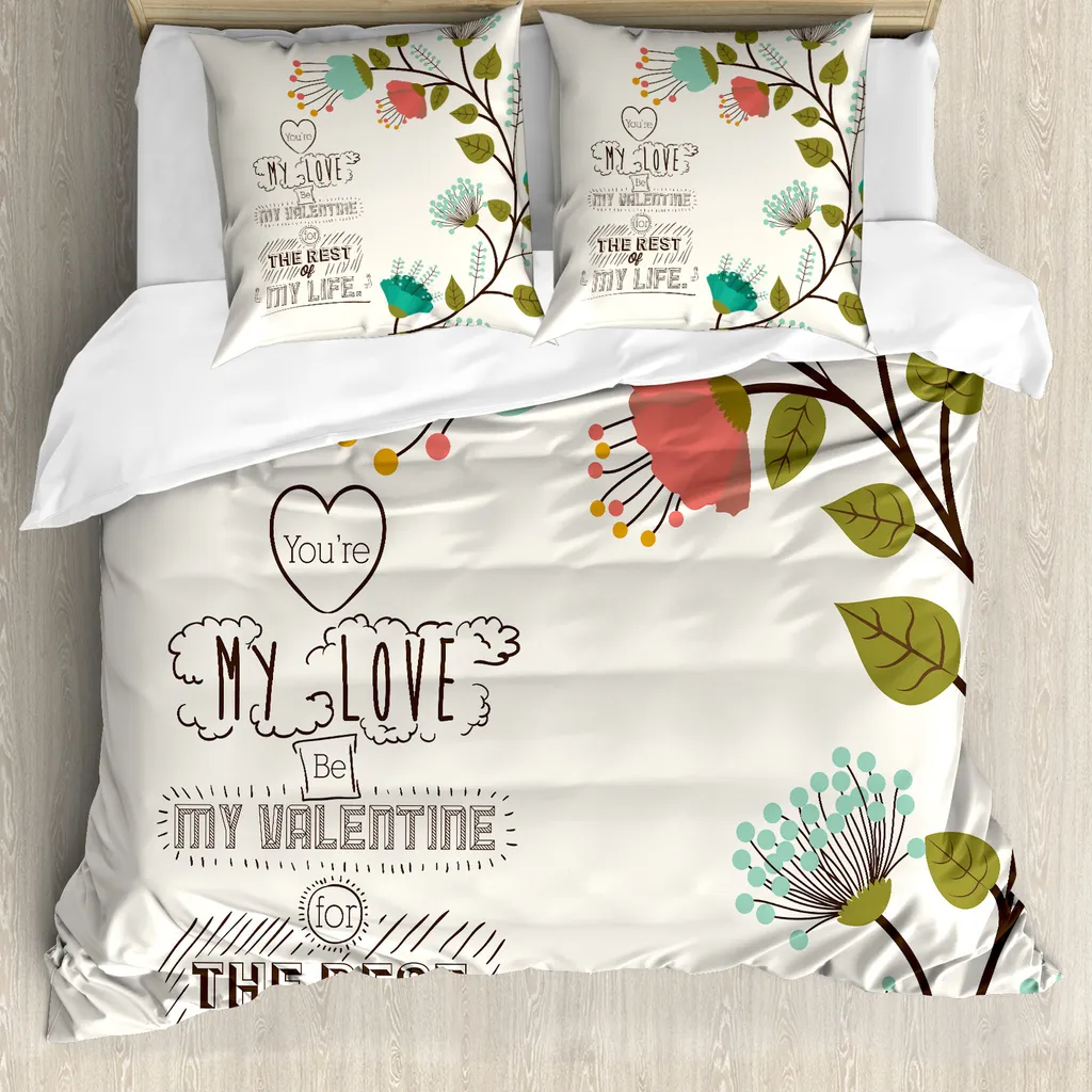 Copripiumino Ipoallergenico ABAKUHAUS 200x200 San Valentino Fiori