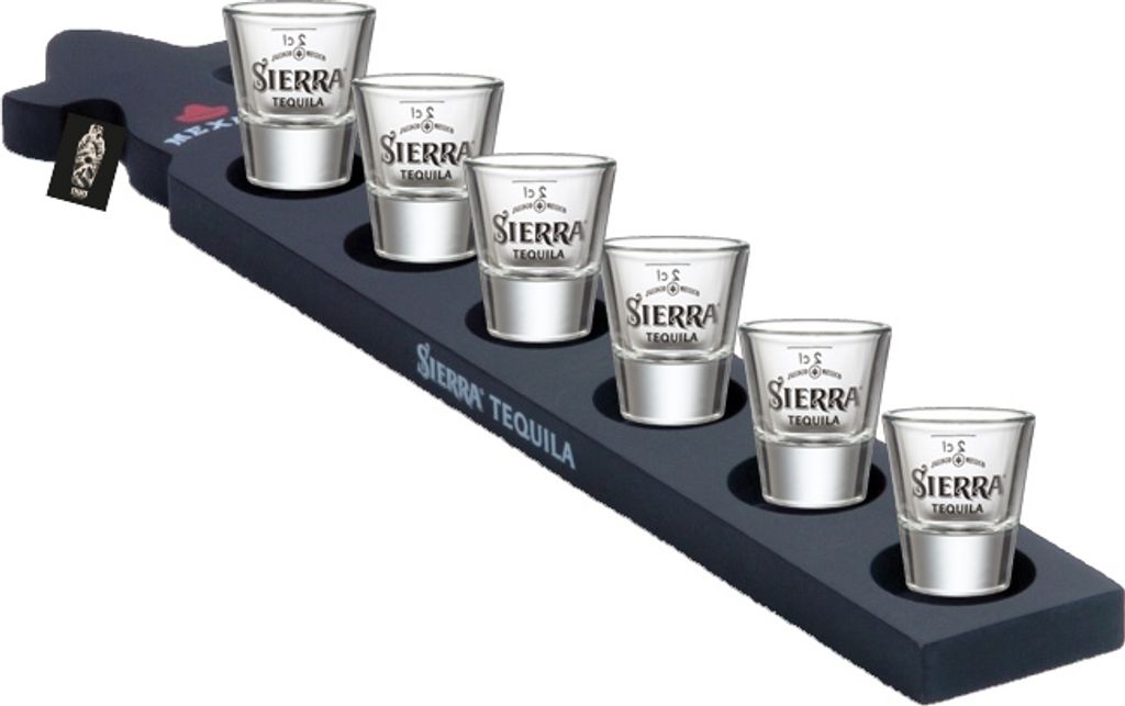 Sierra Tequila Set Shot Rack & 6 Sierra Tequila Shotgläser Produktbild 