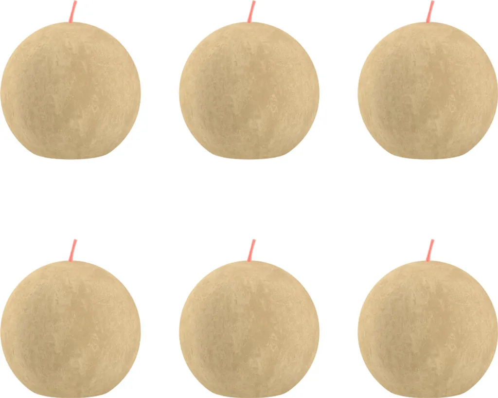 Bougies Boules Beige Avoine pour Centre de Table et Ambiance Cosy - x6