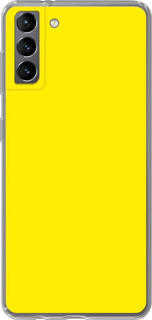 MuchoWow Handyhülle Schutzhülle Hülle für Telefoonhoesje Samsung Galaxy S21 Plus Gelb - Zitrone - Neon - Farben Silikon Softcase Handy Hülle...