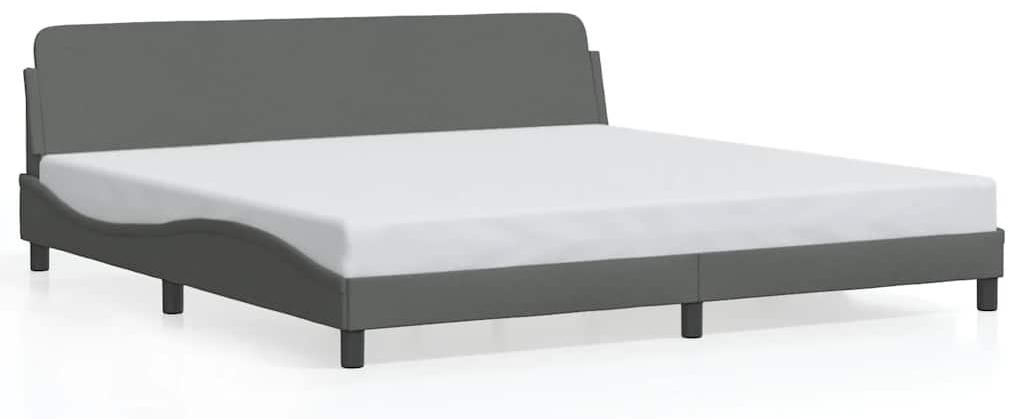 vidaXL Bettgestell "Dover" Dunkelgrau 193x203 cm Stoff