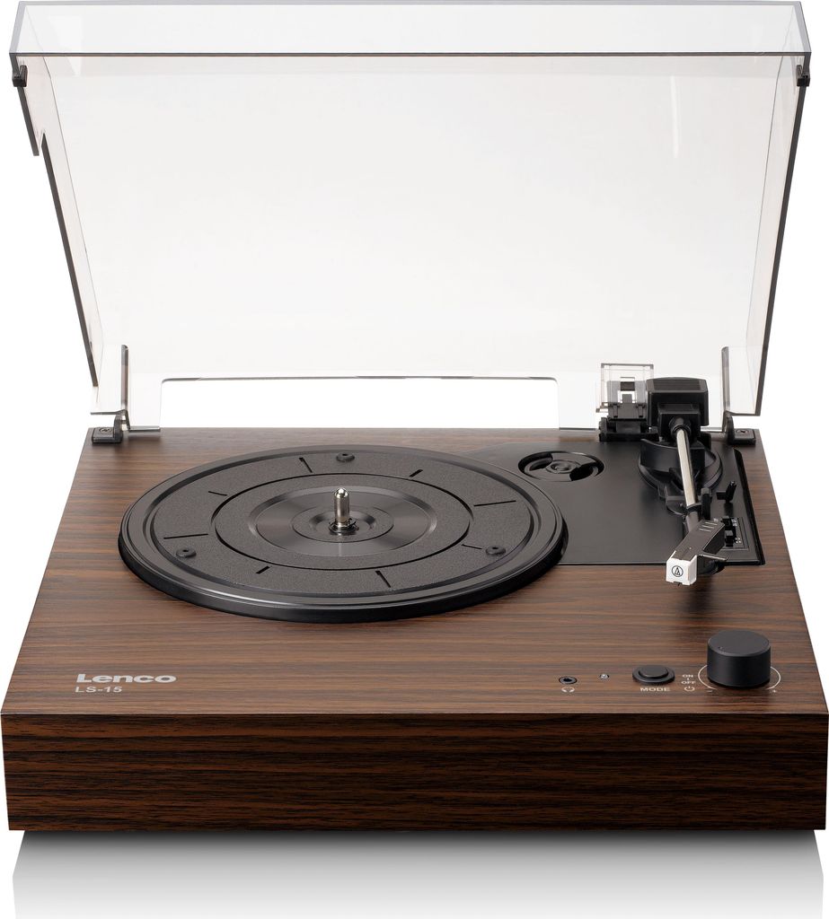 Lenco LS-15WD - Plattenspieler mit Bluetooth , zwei integrierten Lautsprechern und AT3600L Tonabnehmer - Holz