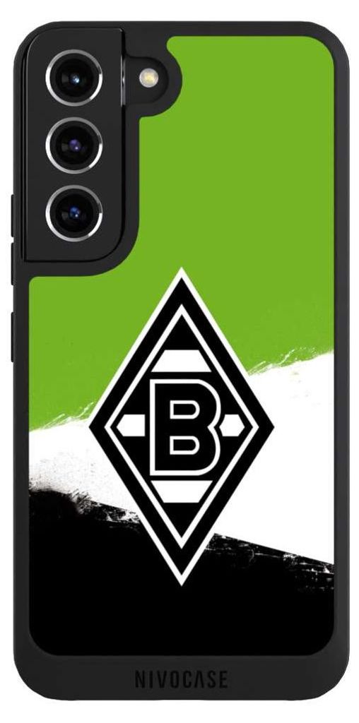 NIVOCASE Handyhülle für Samsung Galaxy S22 Hülle NIVOpure Case Schwarz Borussia Mönchengladbach Offizielles Lizenzprodukt BMG