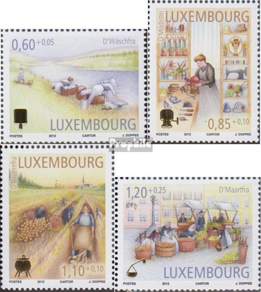 Briefmarken Luxemburg 2012 Mi 1956-1959 (kompl.Ausg.) postfrisch Alte Handwerksberufe