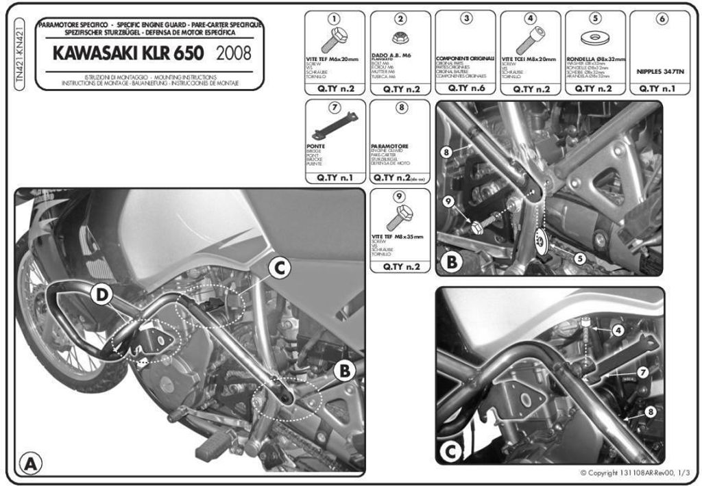 GIVI TN421 Spezifischer Sturzbügel