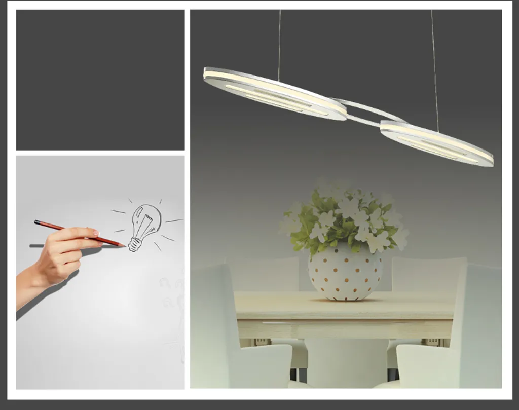 Lustre LED 80cm pour îlot de cuisine blanc chaud finition chrome