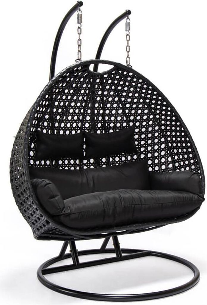 HOME DELUXE - Hängesessel TWIN - Schwarz, Höhe 195 cm - Produktbild 