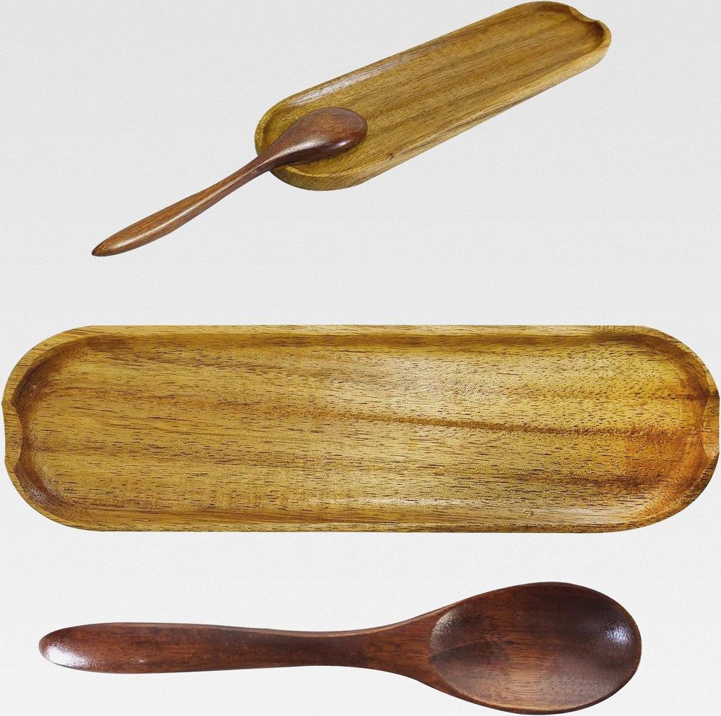 Kochlöffelhalter, spezielle Retro Brown Holz lange Form Kochlöffel Halter für Snack Kaffee Tee, mit einem hölzernen Löffel
