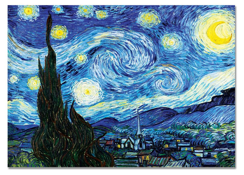 Giallobus - Nuit étoilée - Vincent Van Gogh - 100L x 70l cm Image du produit 
