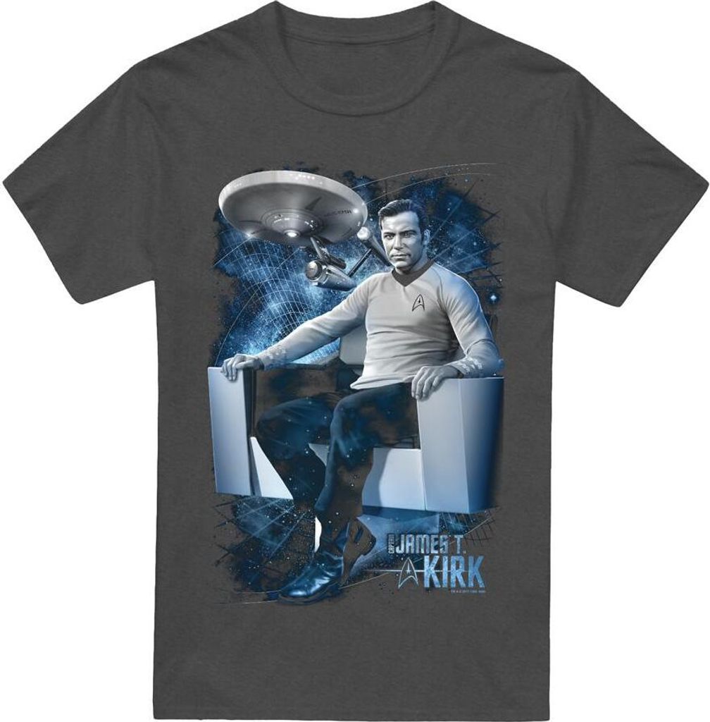Star Trek - "Captain's Chair" T-Shirt für Herren/Damen Uni TV17519 (XXL) (Holzkohle)