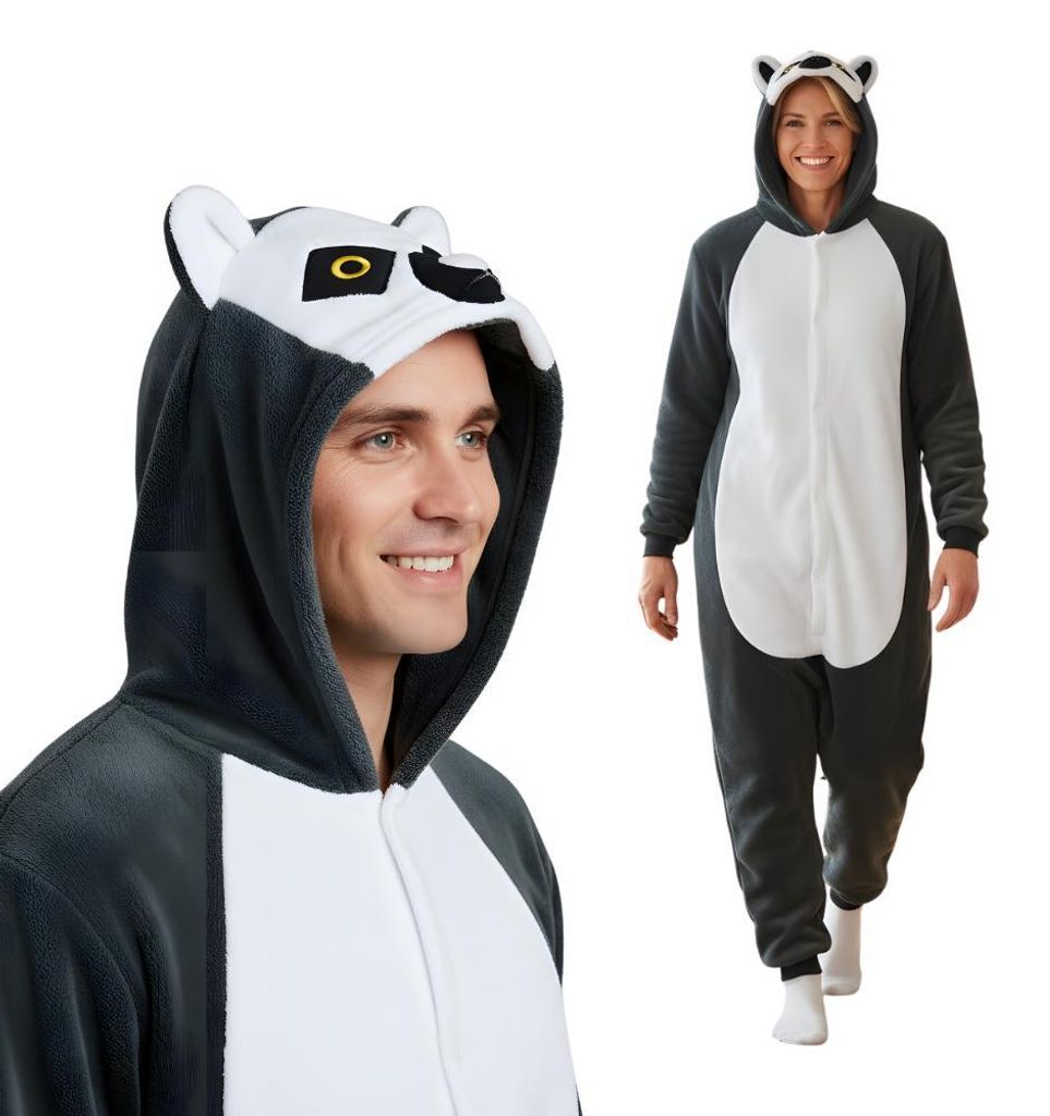 Onesie Kigurumi Pyjamas Lemur Verkleidung Kostüm S: 145 - Produktbild 