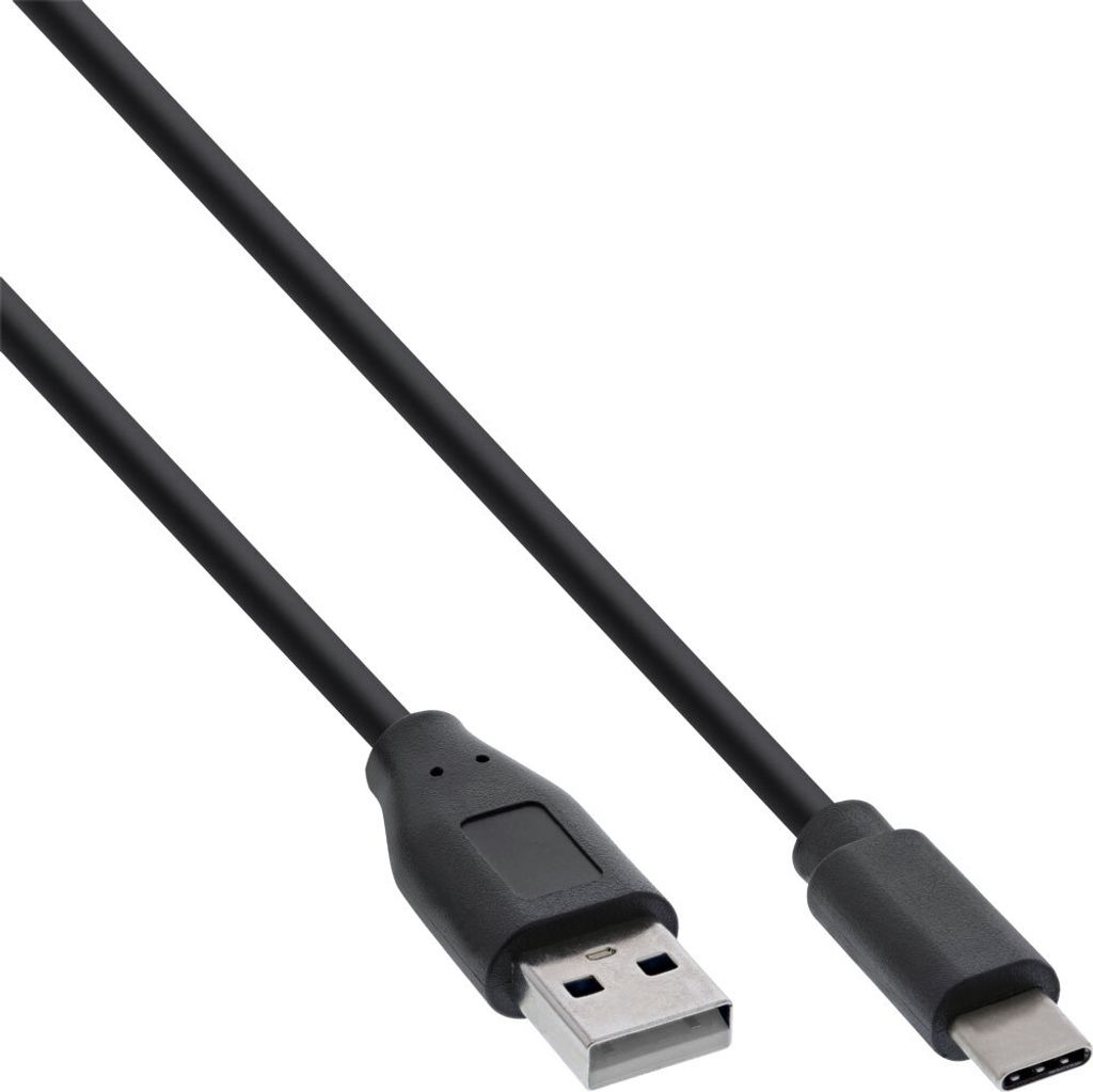 InLine® Câble USB 2.0, type C prise à A prise, noir, 5m Image du produit 