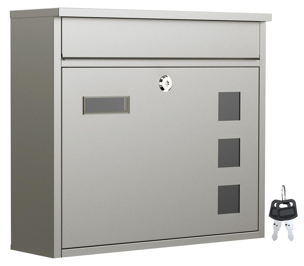Wiltec Briefkasten V12 Edelstahl 360 x 115 x 315 mm, Produktbild 