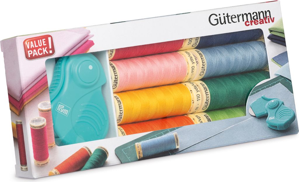 Gütermann Nähgarn-Set "Allesnäher" 8 Spulen + Rollschneider