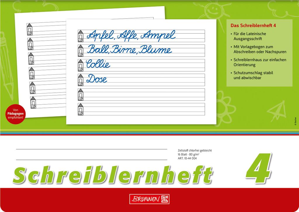 BRUNNEN 1044004 Cahier d'apprentissage de l'écriture A4 Image du produit 