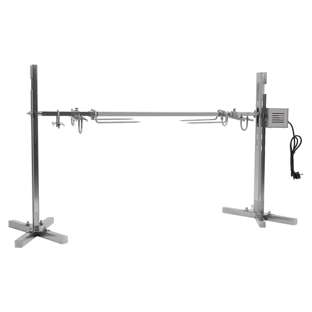 Grillspieß mit Motor 220V 53CM BBQ Spieß Edelstahl Elektrisch Drehspieß 21 Zoll für Barbecue Rotisserie Röster Holzkohle Schwein