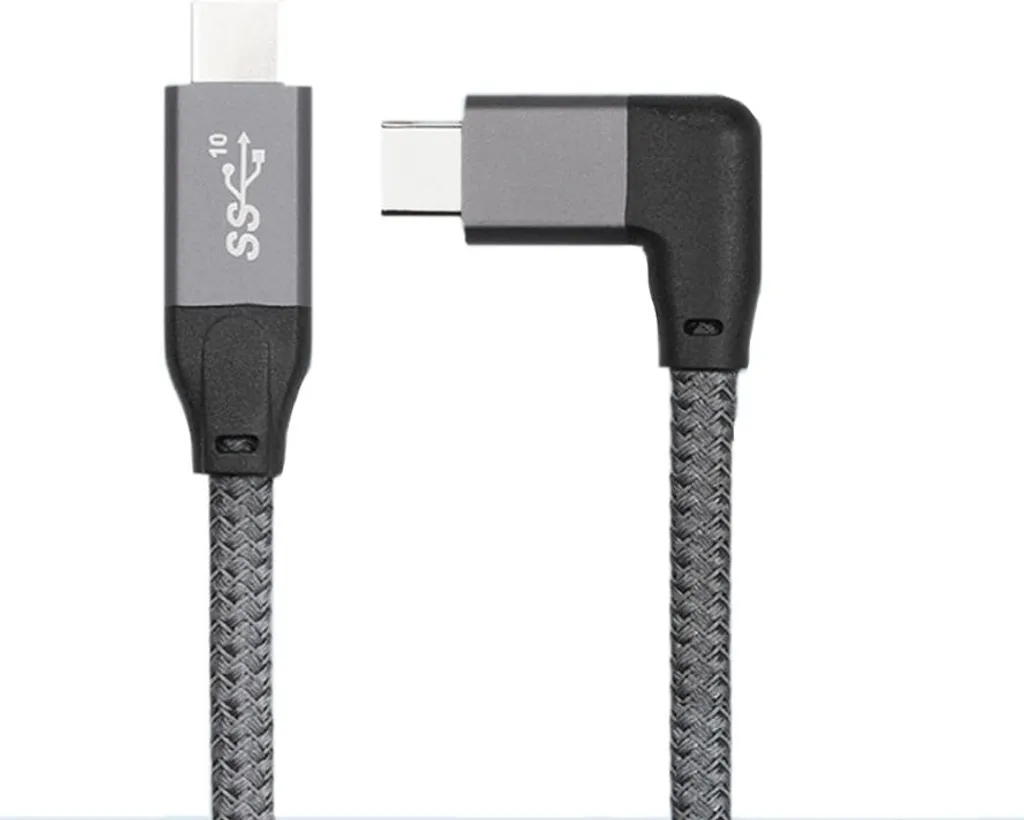 INF Cavo dati USB-C 100W, 20Gbps, 4K, ad angolo, in alluminio e tessuto 0,5 metri
