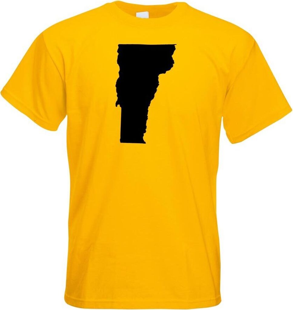 Kiwistar - T-Shirt - gelb - USA - Bundesstaat - Vermont Herren Funshirt Bedruckt Design Sprüche Spruch Motive - mit Motiv Bedruckt - Funshirt Desi...