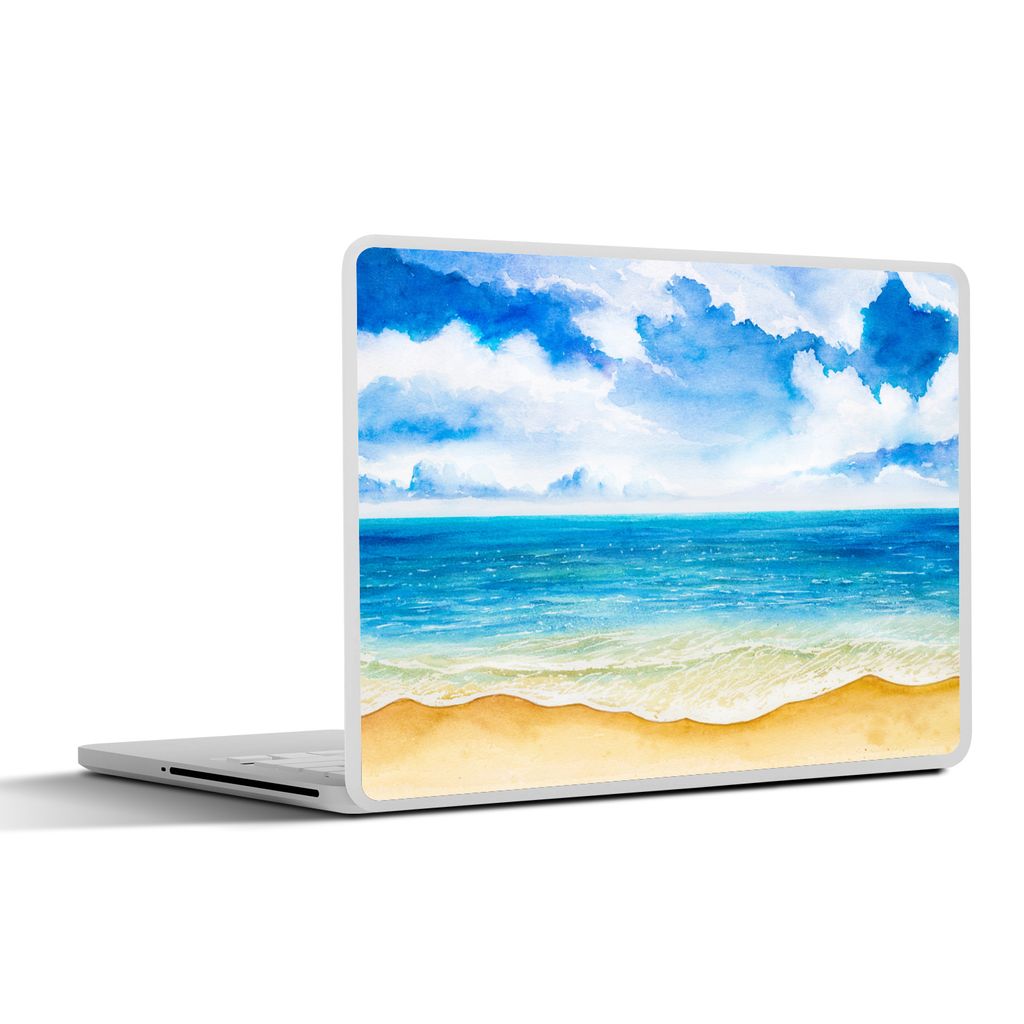 MuchoWow Laptop Aufkleber Sticker Cover Strand - Meer - Himmel 32.5x23.5 cm - Sticker für Laptop - Selbstklebend