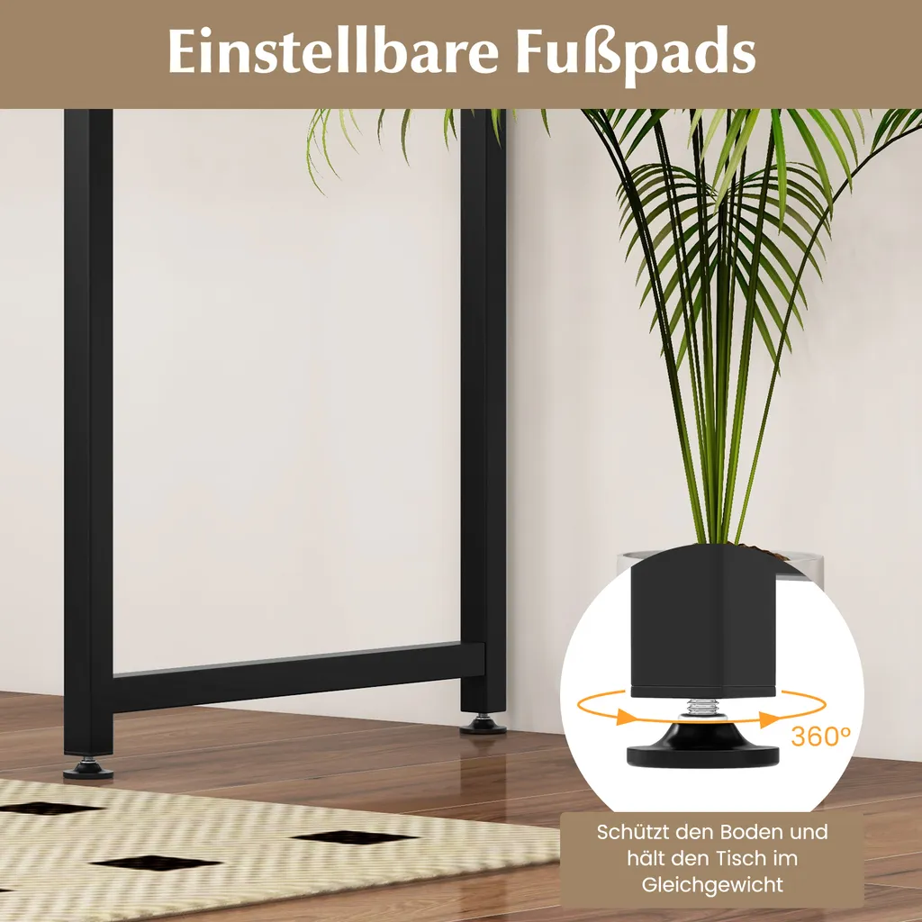 COSTWAY Table d'ordinateur compacte avec cadre robuste en métal Noir - 4