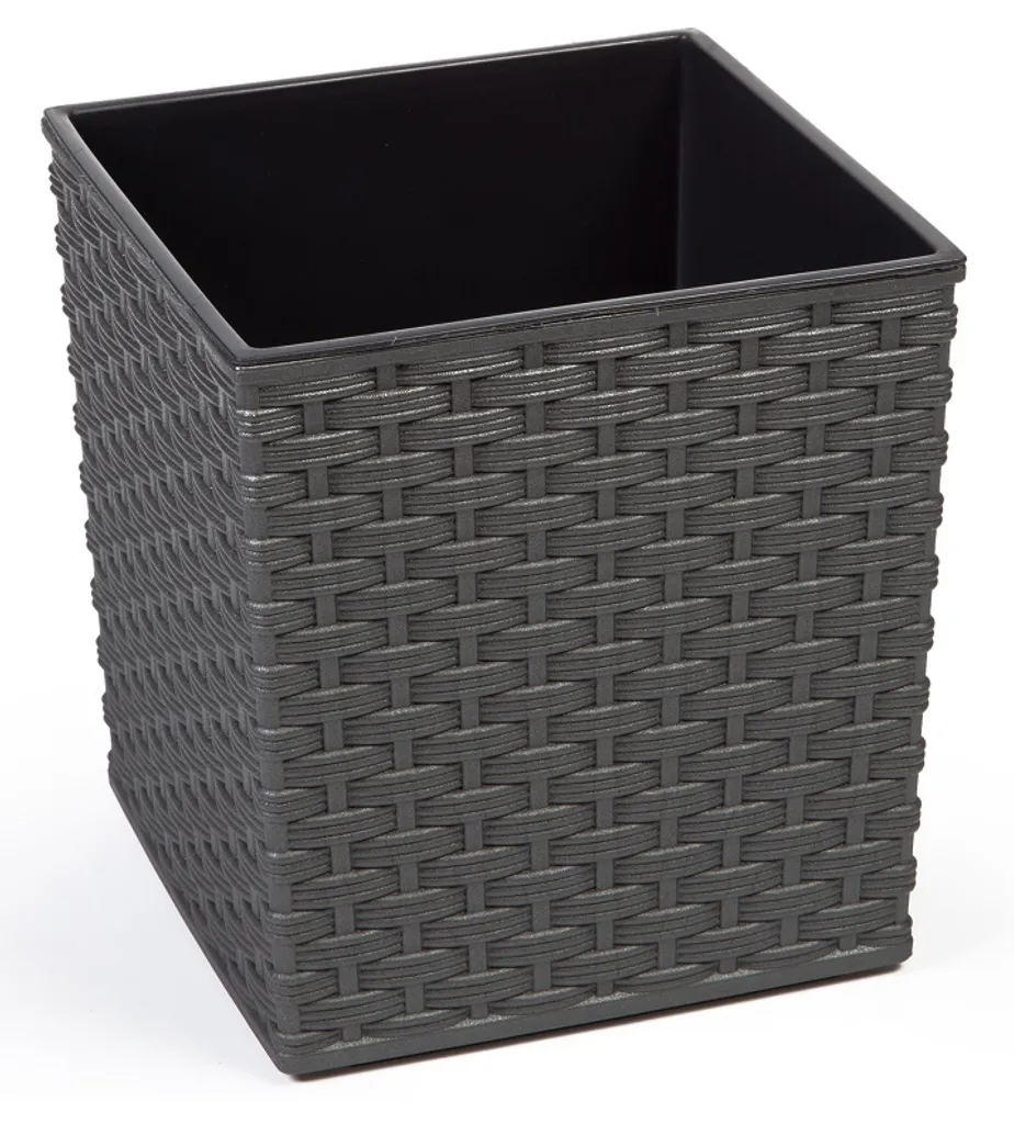 Jardinière Juka décorative aspect rotin pour fleurs de balcon et patio