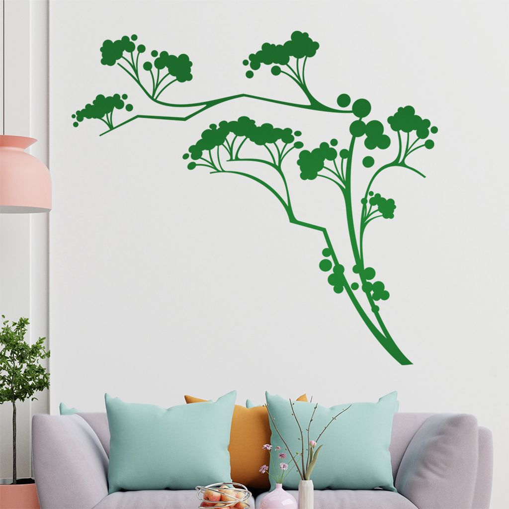Beeren - Strauch - Holunder Wandtattoo in 6 Größen - Wandaufkleber Wall Sticker - Dekoration, Küche, Wohnzimmer, Schlafzimmer, Badezimmer
