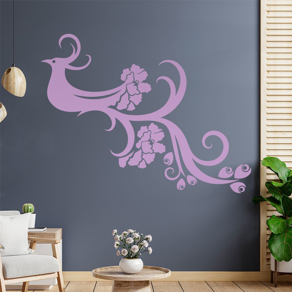 Fasan Ranke Tribal Wandtattoo in 6 Größen - Wandaufkleber Wall Sticker - Dekoration, Küche, Wohnzimmer, Schlafzimmer, Badezimmer