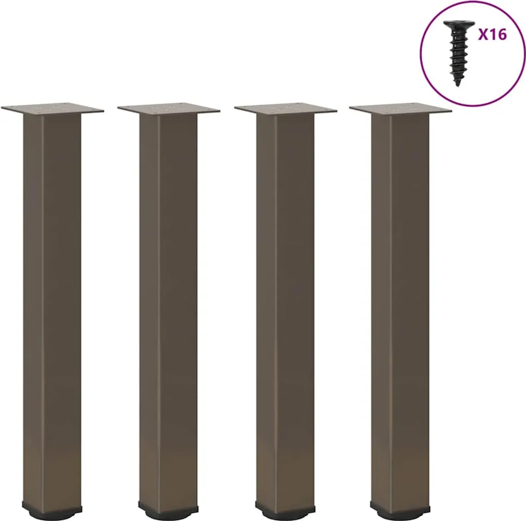 Pratiche gambe per consolle 4 pz. Acciaio naturale 72-74 cm gambe del tavolo in acciaio, mobili di design 5427366 1pacco