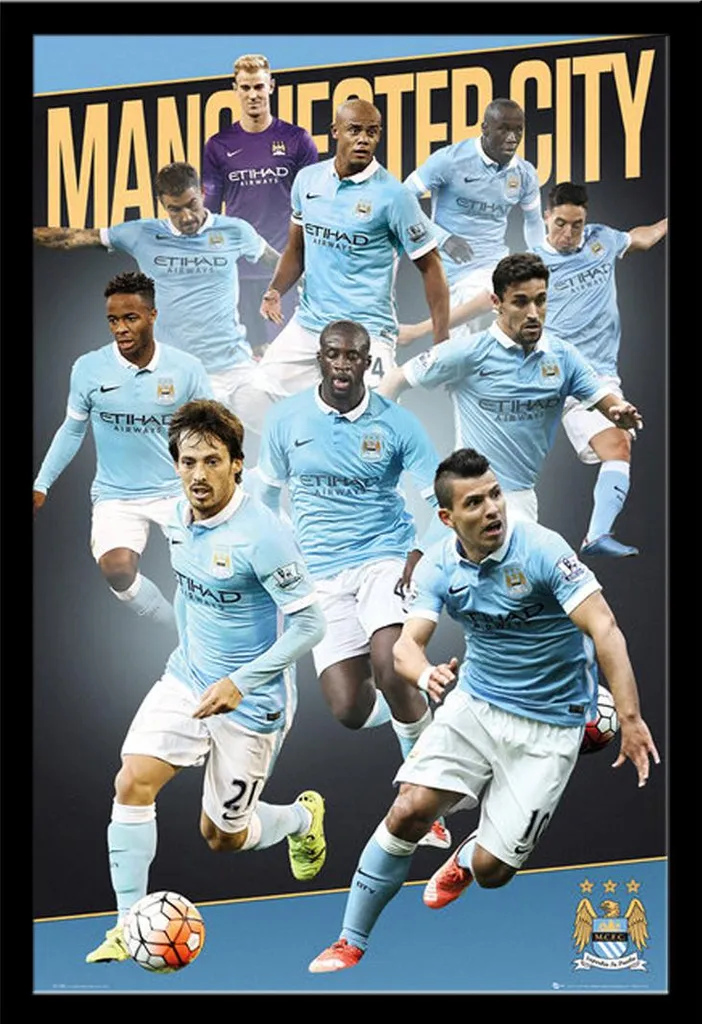 Protégez votre Poster Manchester City 15/16 avec ce cadre noir vitre acrylique