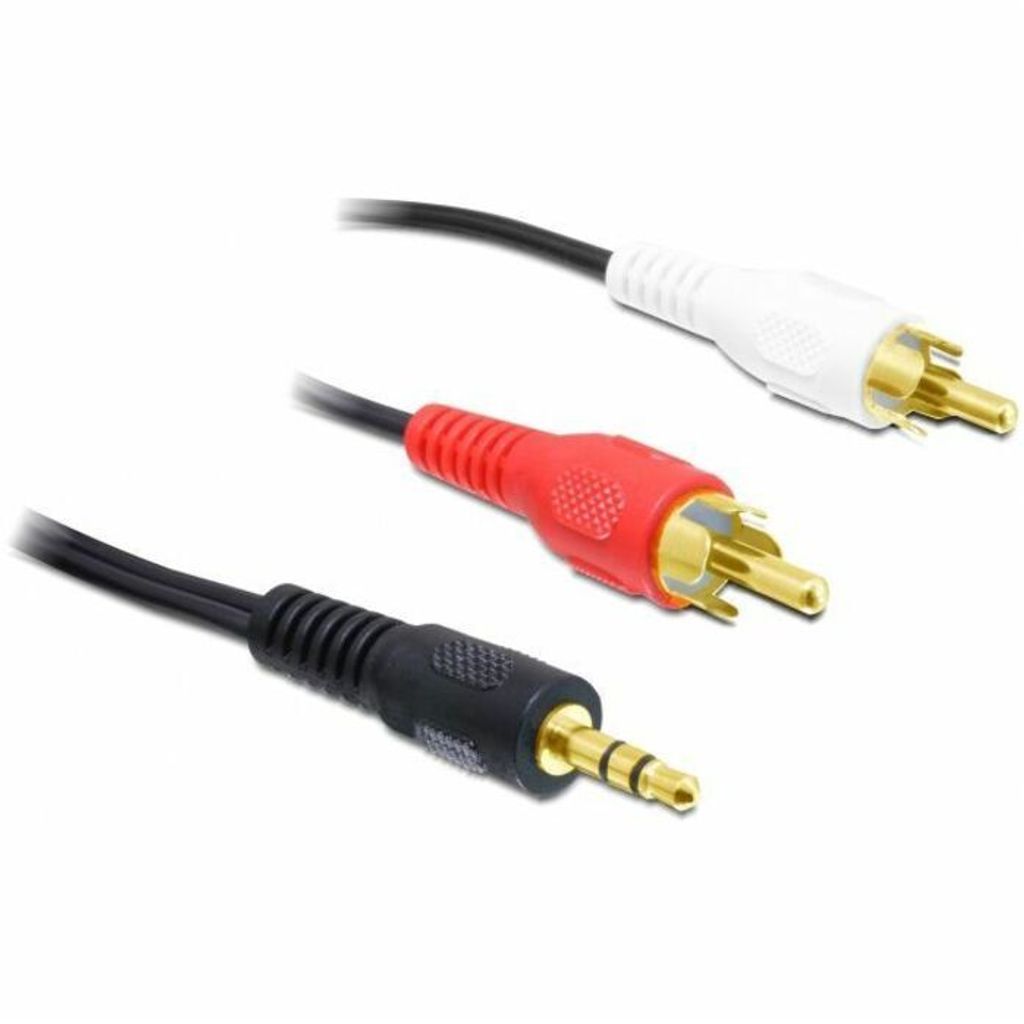 Kabel Audio 3,5 mm Klinke zu 2x Cinch Stecker 3m schwarz