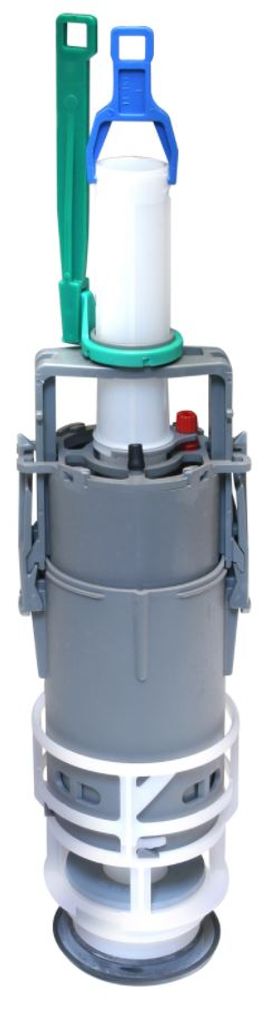 A toilet flush valve assembly against a white background.