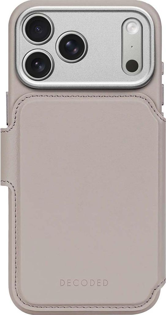 DECODED 2-in-1 Lederhülle für iPhone 17 Pro Max, Abnehmbare Wallet, Premium ECCO Leder, Kompatibel mit Magsafe, Fallschutz, Kratzfest, Beige