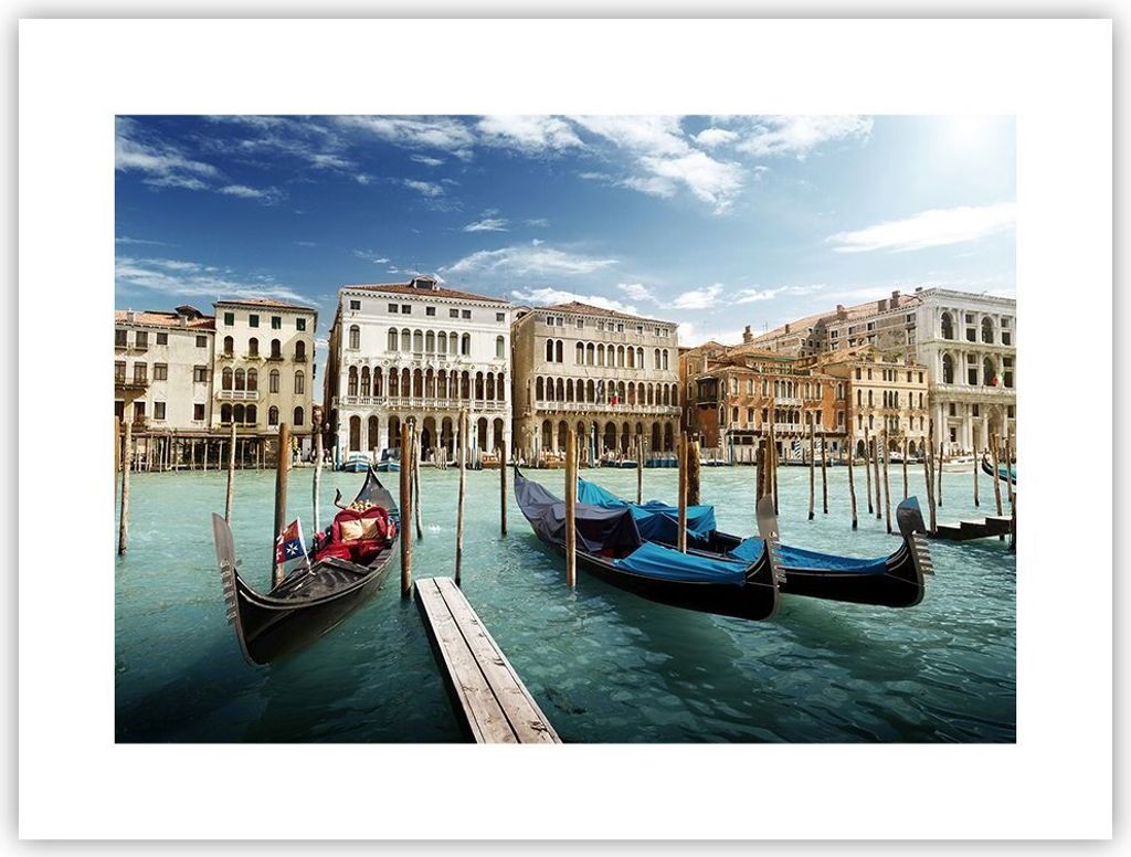 Poster - Poster ohne Rahmen - Architektur venedig italien gondel - 40x30 cm - Wand Bild - Wanddeko - Wandbilder - Kunstposter - Wandposter - Bilder...
