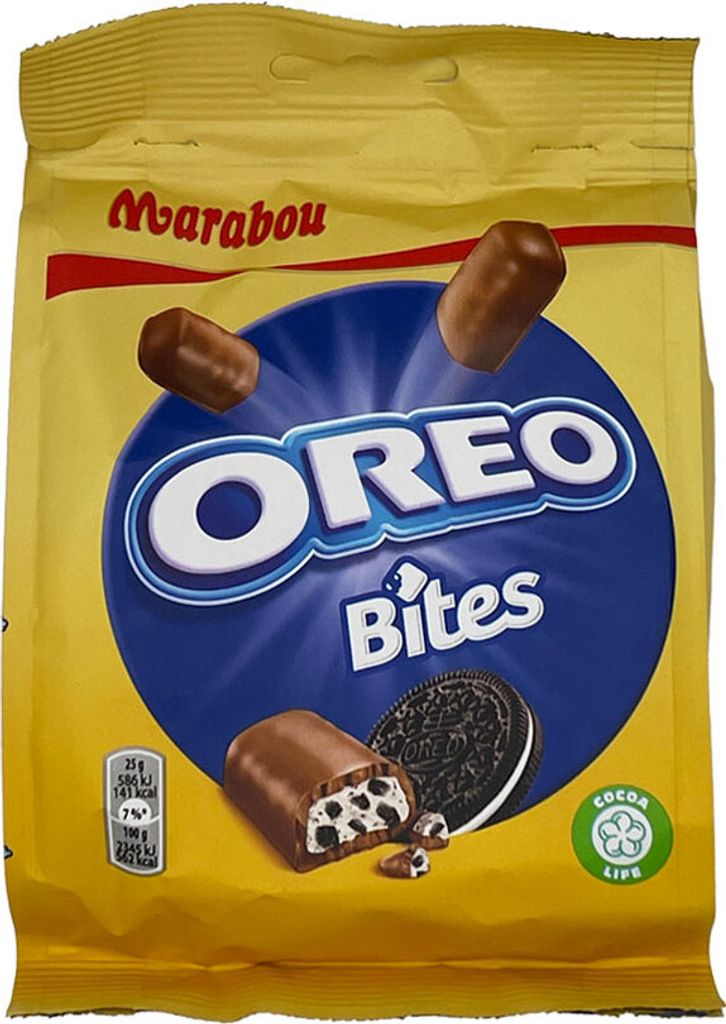 Marabou Oreo Bites, Milchschokolade mit Milchcremefüllung Produktbild 