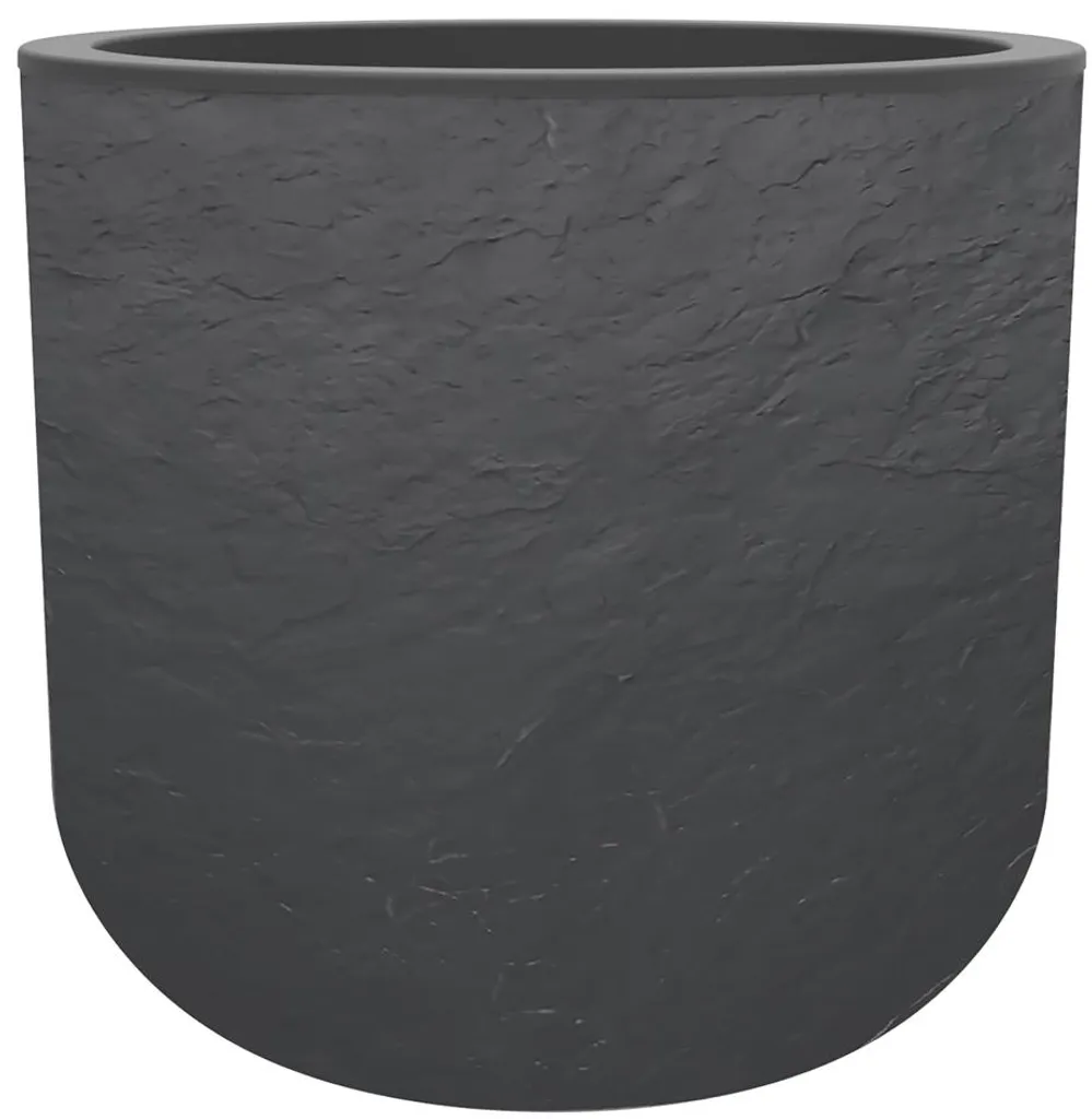 Décoration terrasse : Pot EDA Vulcania Up rond 40 cm gris anthracite