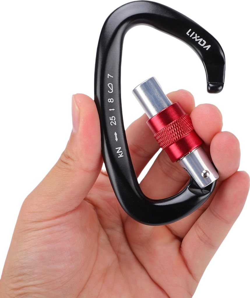 Klettern Schnalle Aluminiumlegierung 7075 hohe Festigkeit 25kN für Bergsteigen Klettern Rettung hohe Höhe Betrieb schwarz