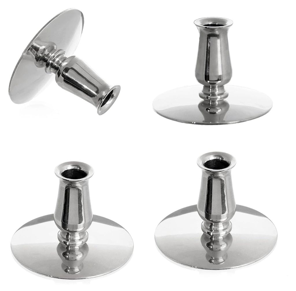 4 Stück Kerzenhalter aus Messing für dünne Altarkerzen bis Ø0,9 cm Hochzeit