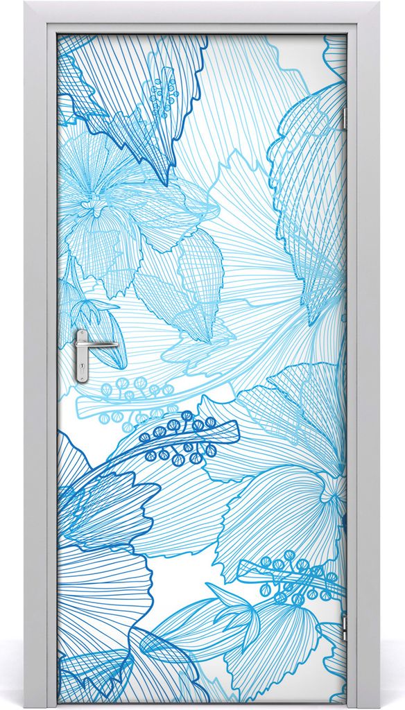 Tulup Türaufkleber 95x205 cm Dekorative Aufkleber Selbstklebend Wasserdichte Tapete Abnehmbar Schlafzimmer Wohnzimmer Wohnkultur - Hawaii Blumen