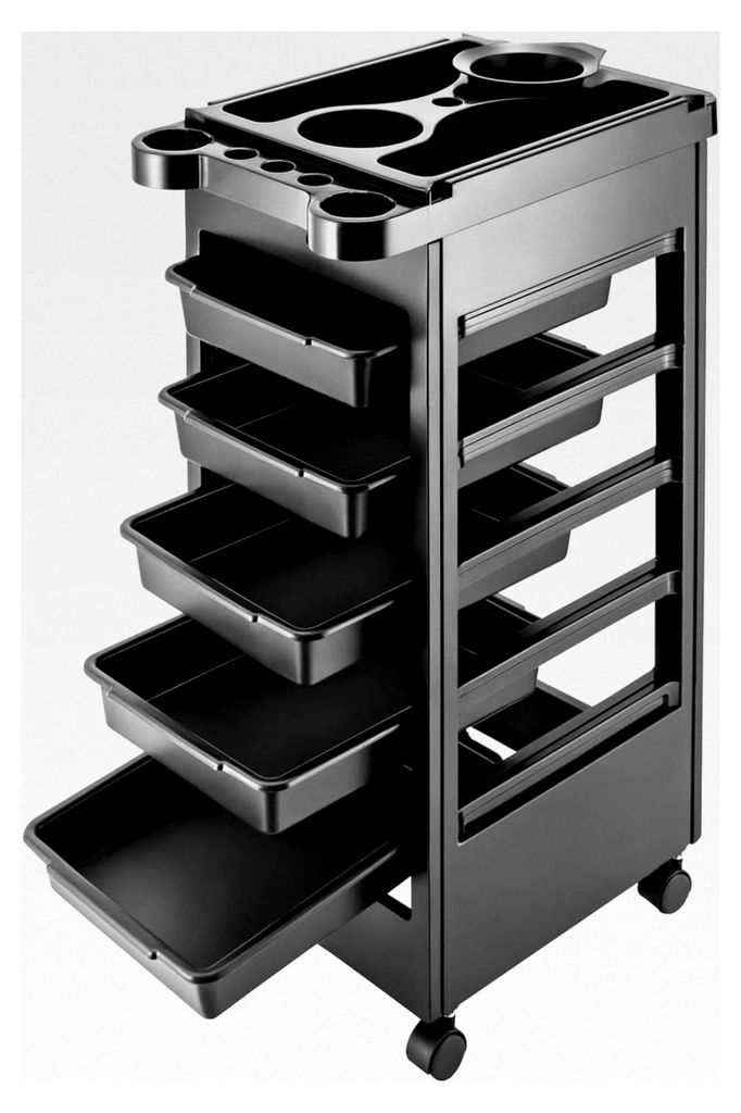 Friseurwagen mit 5 Schubladen, Salonwagen mit Rädern, Bedienungswagen, Rollwagen, Salon Trolley für Beauty Salons, Friseursalons, Zoohandlungen