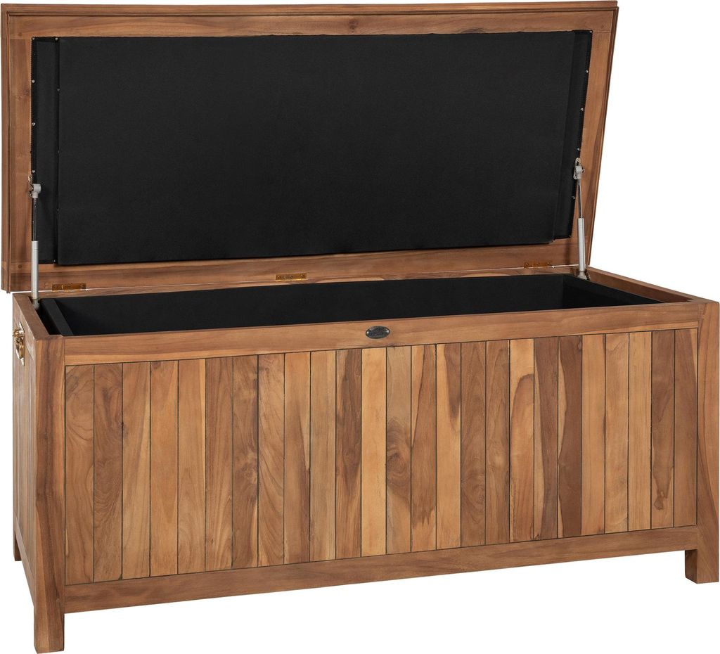 CLP Auflagenbox Novena XXL aus Teakholz wetterfest outdoor für den Garten,teak 140 cm