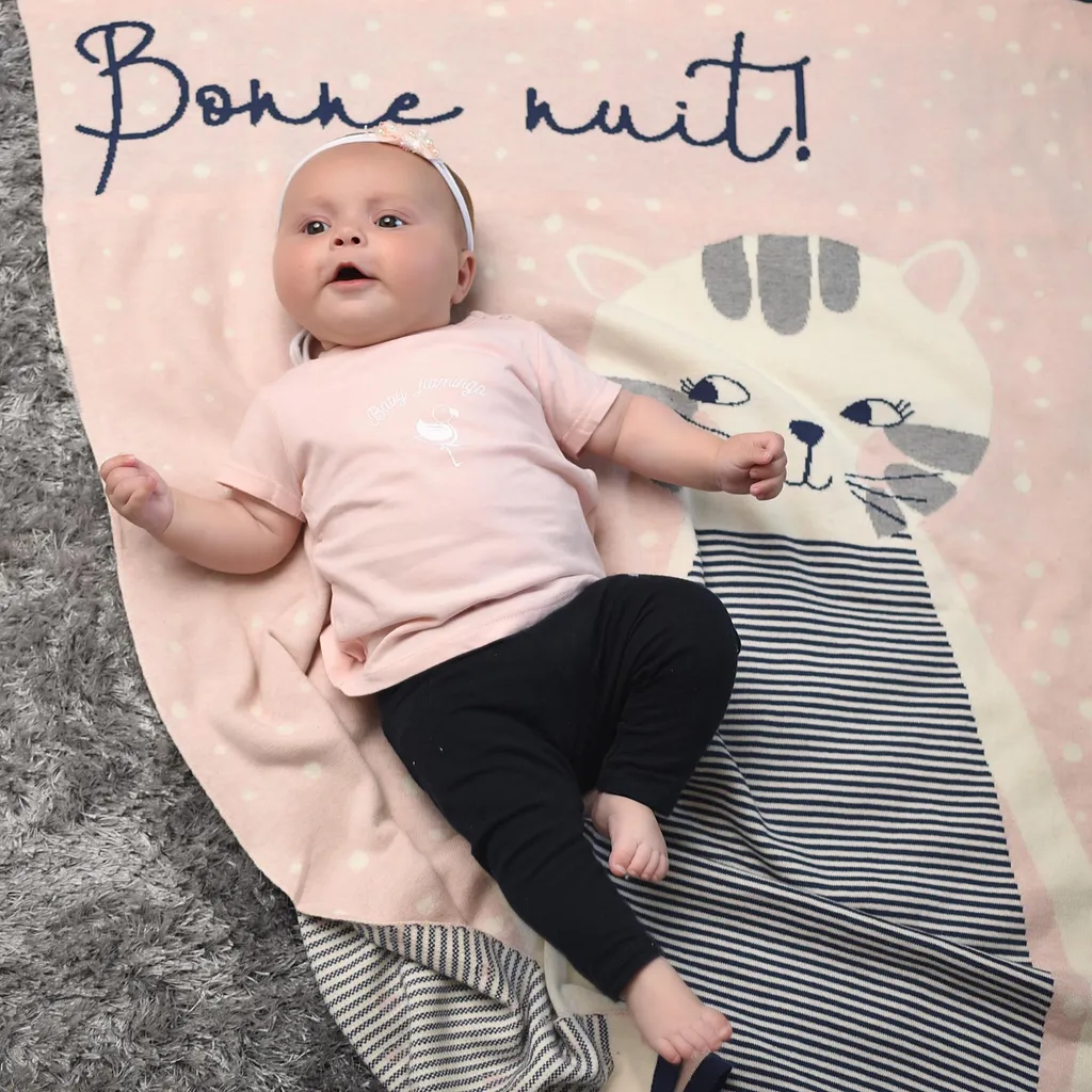 Couverture Chaton Tiny Rose 80x100 cm : Douceur Anti-Irritations - 2