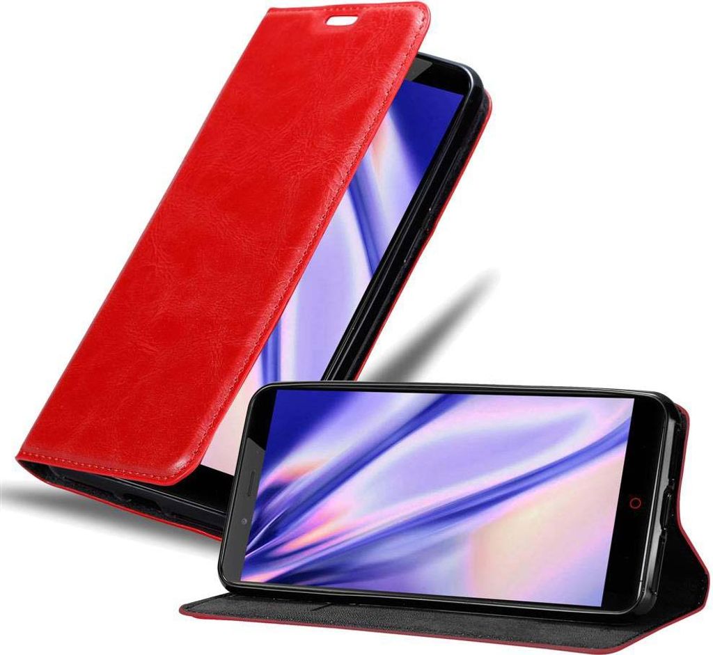 Cadorabo Hülle für ZTE Nubia Z11 MAX Schutz Hülle in Rot Handyhülle Etui Case Cover Magnetverschluss