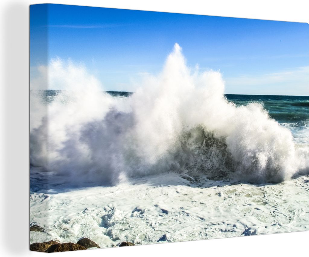 OneMillionCanvasses - Leinwandbilder - 150x100 cm, Wellen - Meer - Italien, Wandbilder Kunstdruck Wanddekoration