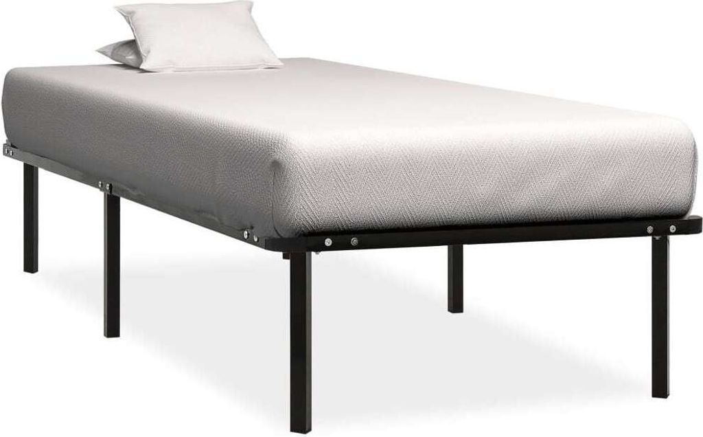 Bettgestell Schwarz Metall 100 × 200 cm