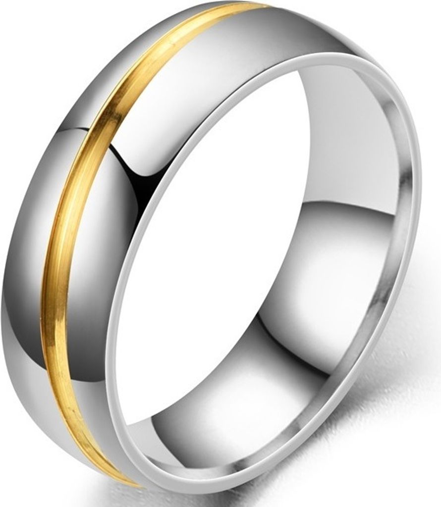 Loyal Herrenring aus Edelstahl - Silber/Golden, Größe 69mm KP17386
