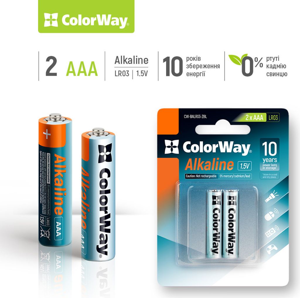 ColorWay Alkaline Power Batterien 2 Stück AAA