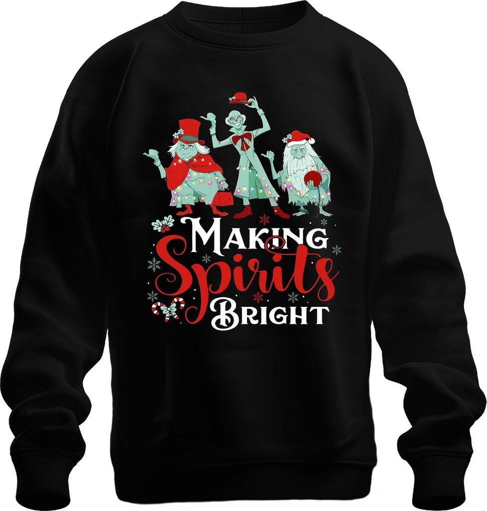Making Spirits Bright Weihnachten Geister Lichter Lustig Geschenk Uni Sweatshirt Pullover, Schwarz, 3XL